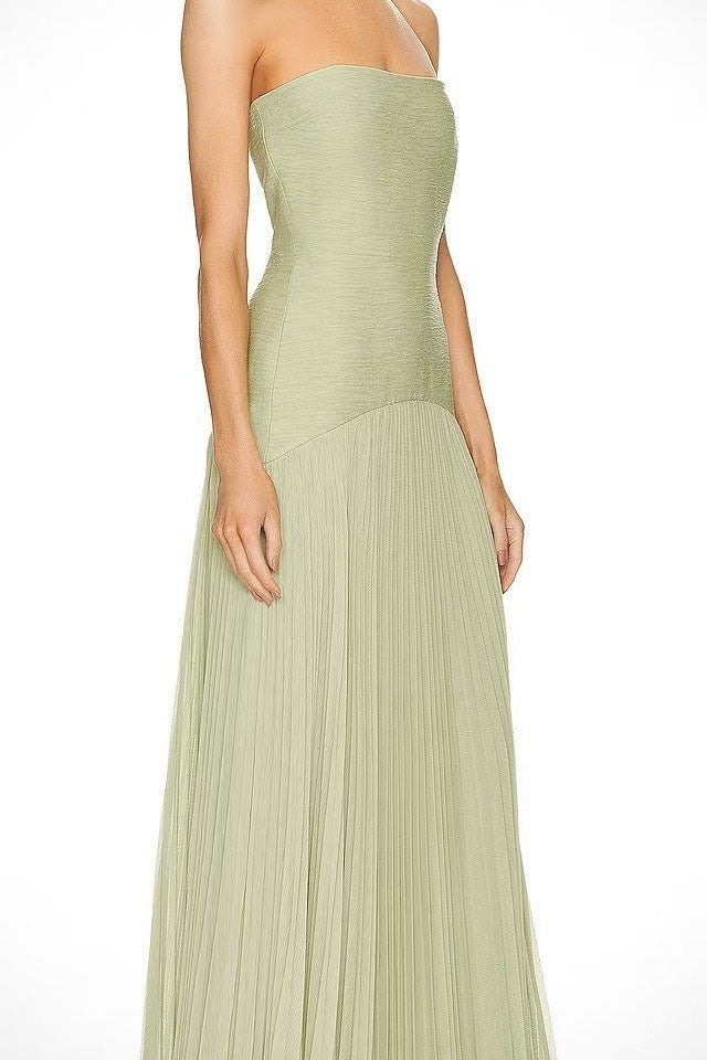 Russian Hot-Selling Solid Color Strapless Maxi Dress