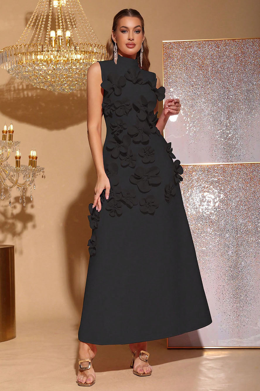 Ethel Flower Embellished Sleeveless Maxi Dress