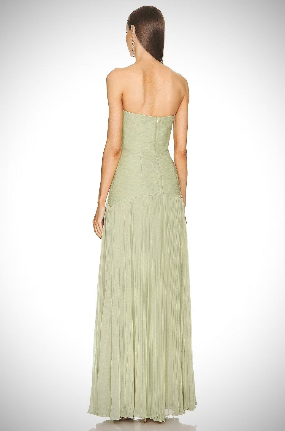 Russian Hot-Selling Solid Color Strapless Maxi Dress