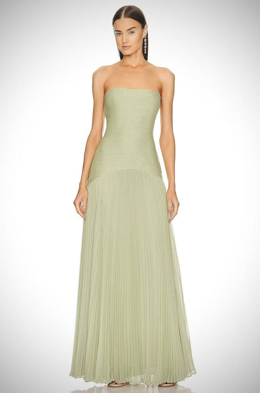 Russian Hot-Selling Solid Color Strapless Maxi Dress