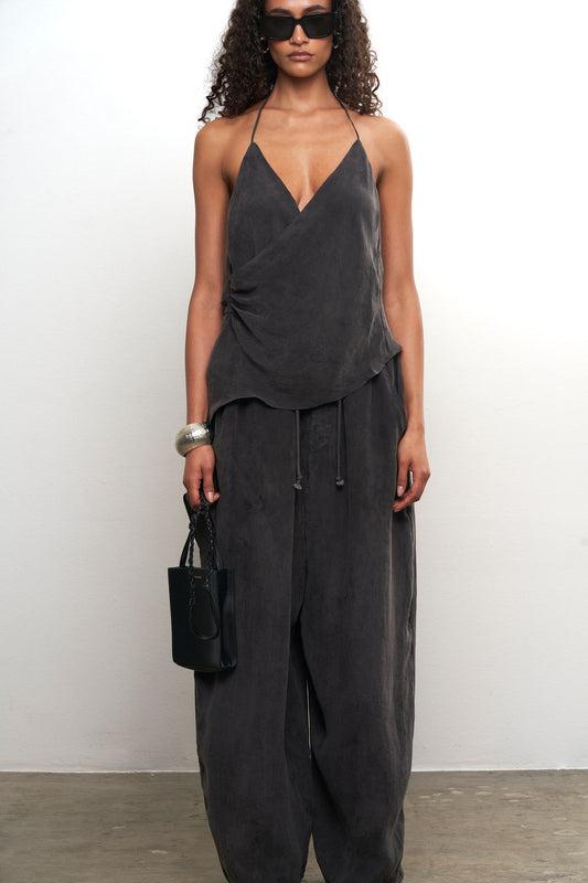 Taupe Drape Pants Set